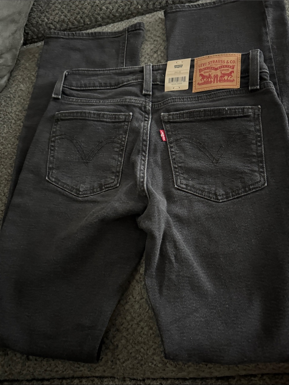Levi's Slim Straight woman’s Jeans in Washed Black